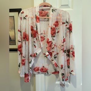 Semi Sheer Floral Cardigan